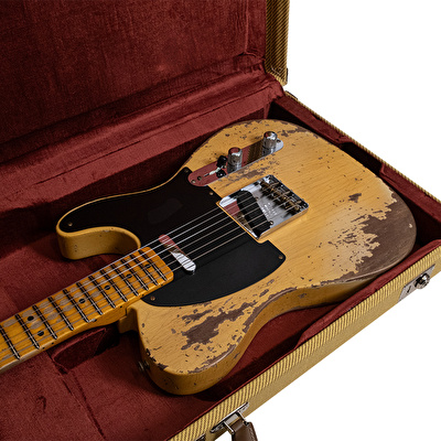 Fender Custom Shop 1951 Nocaster Super Heavy Relic Akçaağaç Klavye Super Faded Aged Nocaster Blonde Elektro Gitar